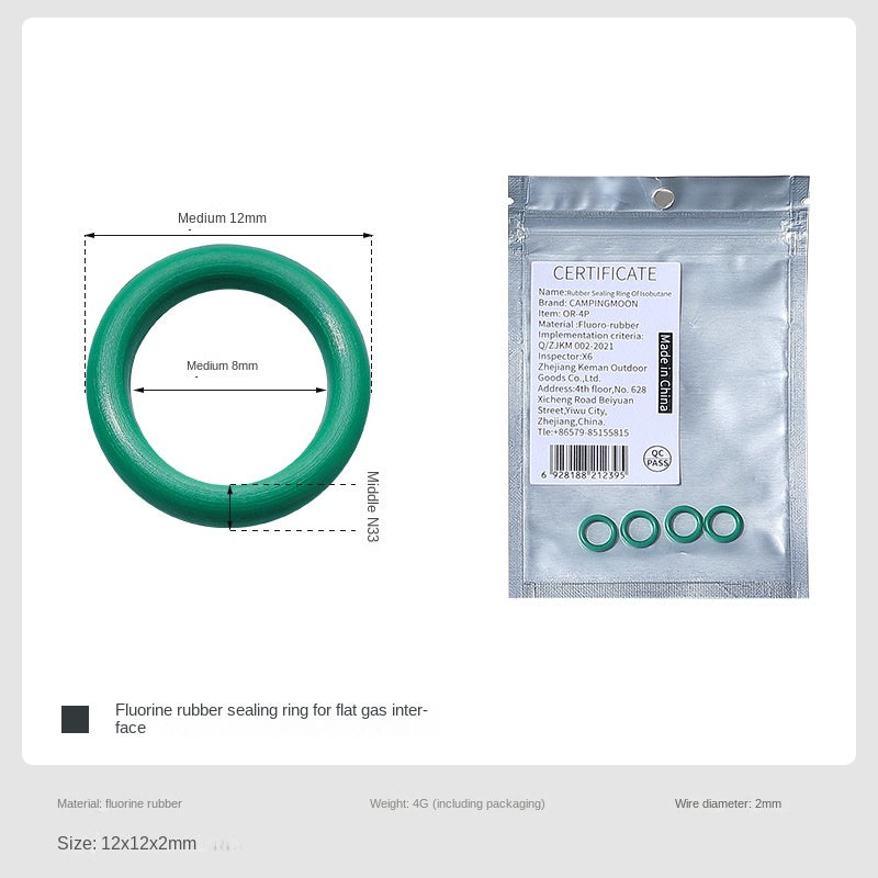 Campingmoon OR-4P 4pcs O-Ring Rubber Seal Pack Portable Ultralight Screw Type Butane Connector Threaded Gas Tank Camping Isobutane