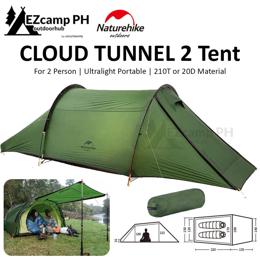 Naturehike CLOUD TUNNEL Camping Tent 2.6kg Ultralight for 2 Person ...