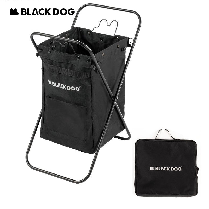 BLACKDOG Multifunctional Organizer Storage 30L Capacity Outdoor Camping Portable Large Capacity Bag Trash Bin Basket Home Foldable Laundry Handbag Box Hiking Black Dog