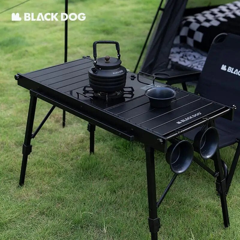 BLACKDOG by Naturehike Black IGT Compatible Free Combination Height Adjustable High Low Camping Table Portable Folding Outdoor Picnic BBQ Grill Stove Cooking Foldable Aluminum Alloy Ultralight Table 40kg Max Load Nature Hike Black Dog