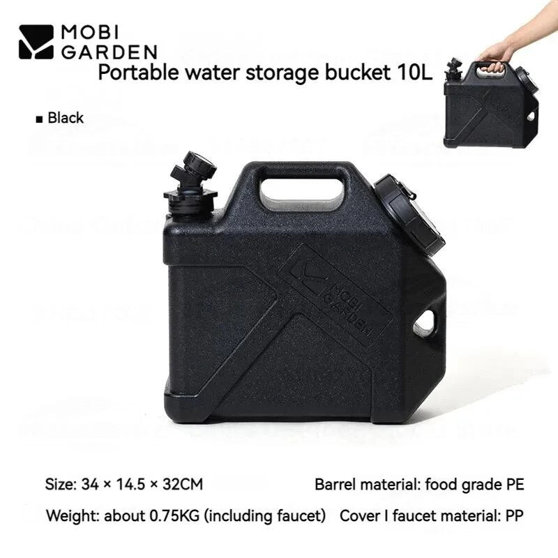 Mobi Garden MUZE Outdoor Water Container 10L 20L Thick Food Grade PE Plastic Material Drinking Water Storage Faucet Bucket Camping Large Capacity Tank Mobigarden