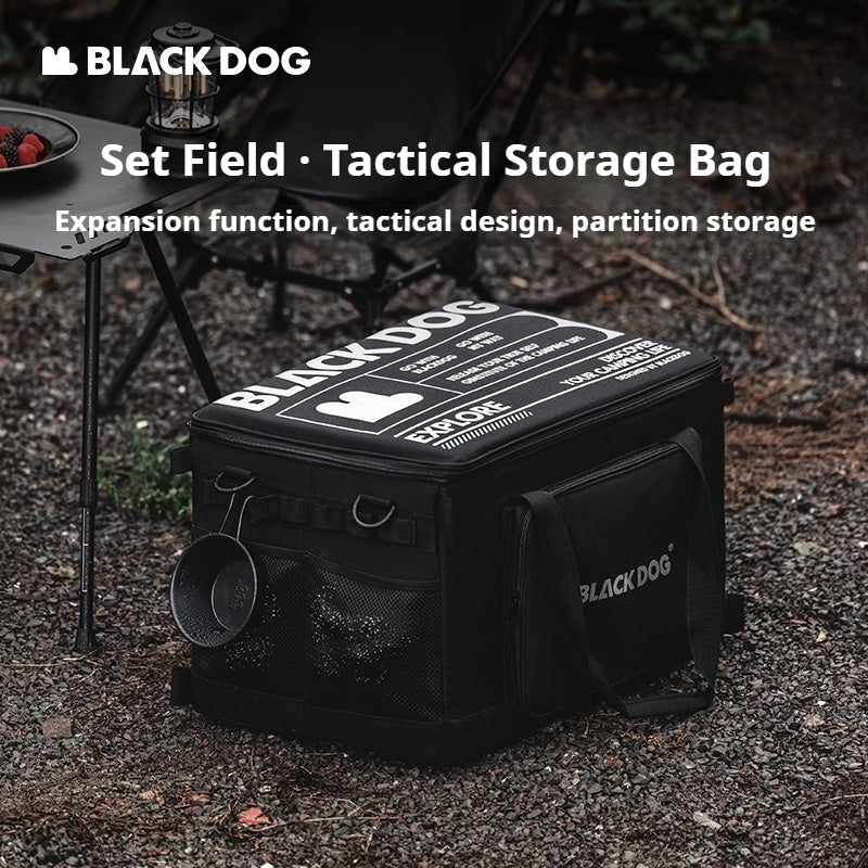 Blackdog Tactical Storage Bag Portable Foldable 51L Large Capacity Multifunctional Table Camp Gear Box Side Door Handbag Outdoor Camping Accessories 600D Oxford Cloth