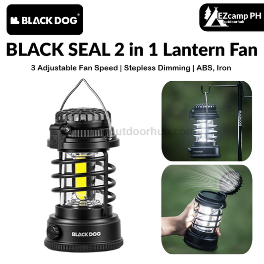 Blackdog BLACK SEAL 2 in 1 Lantern Fan Multipurpose LED Camping Lamp Light 3 Adjustable Speed Stepless Dimming USB Charging 1200mAh Battery Outdoor