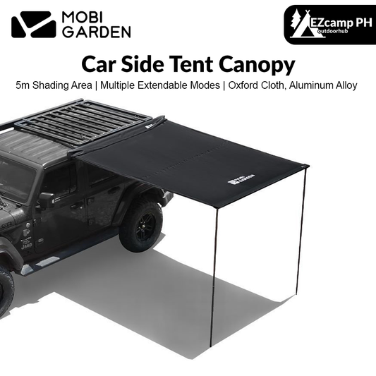 Mobi Garden Car Side Tent Canopy Awning Outdoor Portable Vinyl Anti UV Protection Rainproof Sunshade Camping Travel Beach Picnic Heavy Duty Original MobiGarden