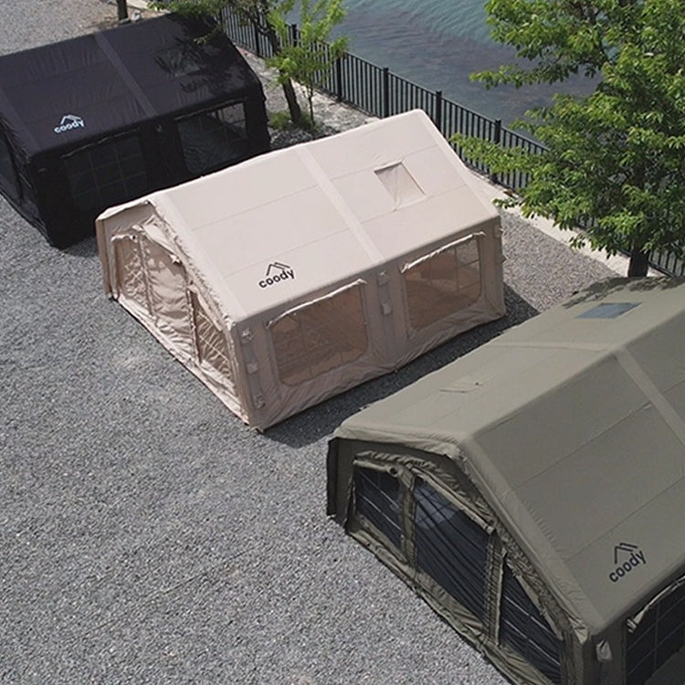 Coody AIR 13.6 Premium Cabin Inflatable Air Tent 6-8 Persons Outdoor Camping 13.6m² Interior Space Waterproof Black Vinyl Coated Sunscreen Rain Cover