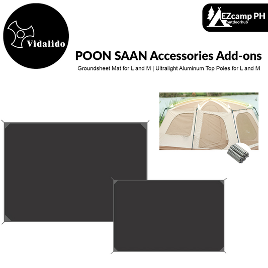 Vidalido Poon Saan Tent Extra Parts Accessories Add-ons Groundsheet Mat Footprint Aluminum Alloy Ultralight Top Poles Addons