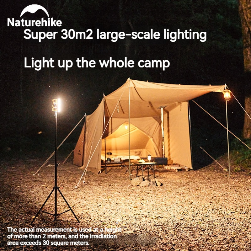 Naturehike Refractive Outdoor Camp Lamp Portable Folding Multi-shape Light Rechargeable Tent Lamp Waterproof Hanging USB LED Lantern Hook Flashlight