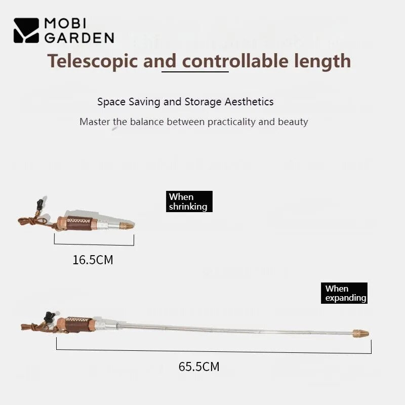 MOBI GARDEN Blow Fire Tube Stick Portable Lightweight Telescopic Stick Stainless Steel Retractable Firewood Stove Accessories Equipment Outdoor