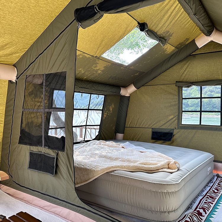 Coody FAMILIA AIR 17.2 Premium Cabin Inflatable Tent 6-8 Persons Extra Large 17.2m² Interior Space Waterproof Blended Cotton Black Vinyl Coated