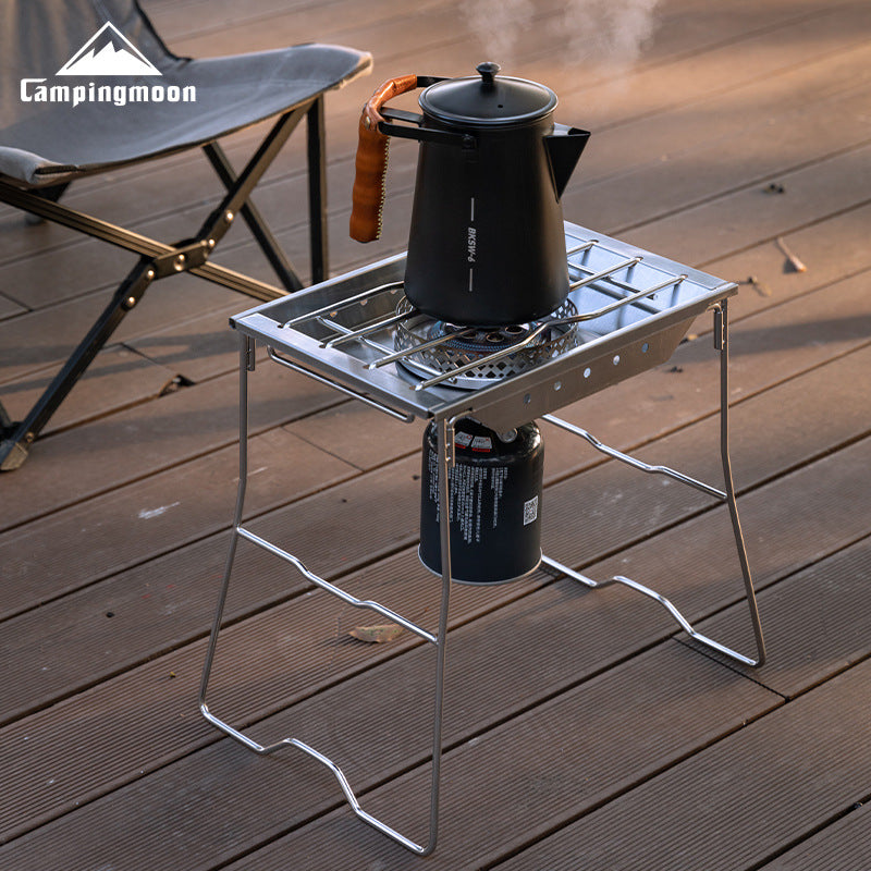 Campingmoon CK-25PG Korean Style IGT Rack Stainless Steel Windproof Butane Stove Plate Camping Table