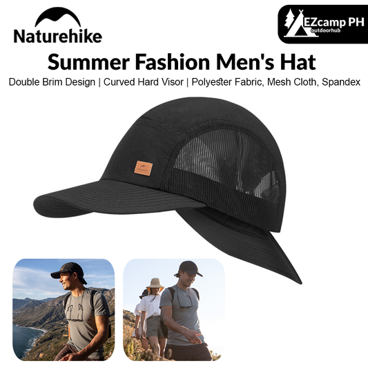 Naturehike Outdoor Summer Fashion Men's Hat Ultralight Double Brim Sun Protection Sports Leisure Cap For Camping Fishing Hiking