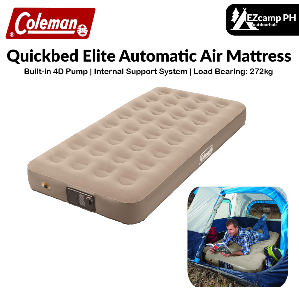 Coleman Quickbed Elite Automatic Air Mattress Bed Outdoor Camping Built In 4D Electronic Air Pump Sleeping Pad Internal Support System Air Tight System