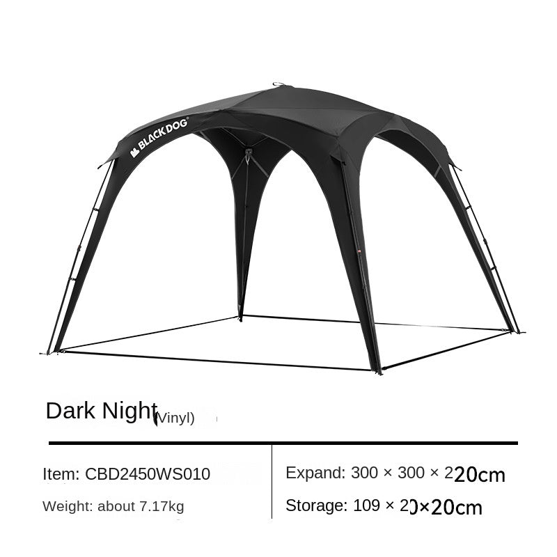 BLACKDOG by Naturehike DOME SKY Automatic Multiple Setting Canopy Tent Unlimited Connection Bedroom Awning Living Area Waterproof Outdoor Camping Vinyl Coated UPF100+ UV Sun Protection Black White Fast Build 4-12 Person Large Space Heavy Duty Shelter