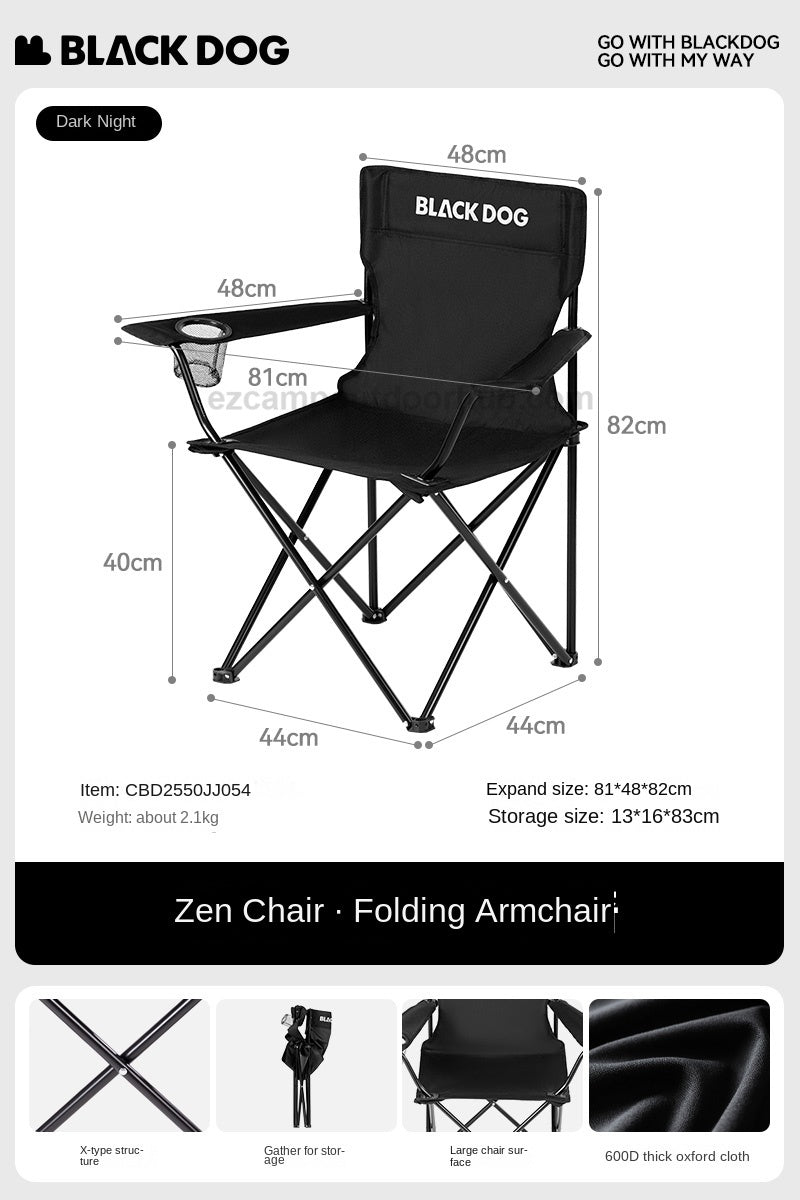 Blackdog ZEN Folding Chair Portable Lightweight Foldable Lounge Moon Chair With Arm Rest 180kg Max Load Light Outdoor Camping Travel