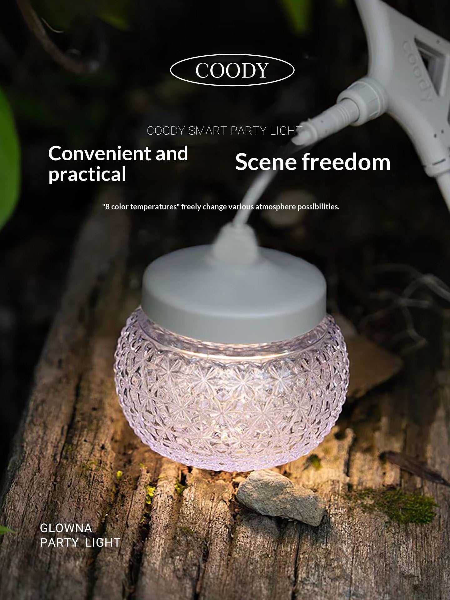 Coody GLOWNA String Light Smart Party Light Tent Camp Premium Atmosphere Ambient Lamps LED String Adjustable Color Temperature Strip Lantern Outdoor