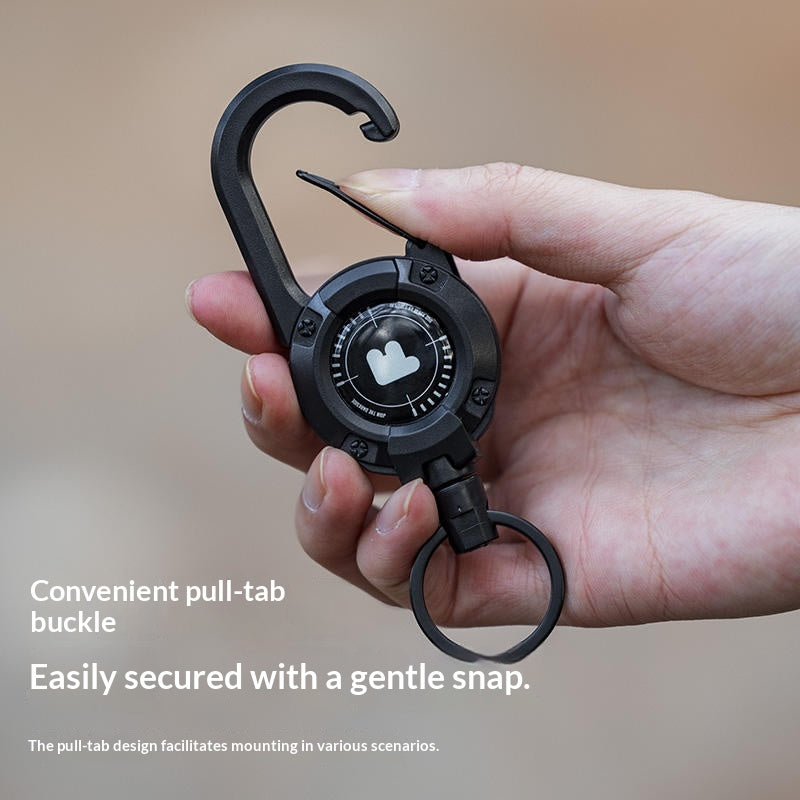 Blackdog Multifunctional Tactical Buckle Portable Ultralight Hook Clip Retractable 65cm Line 25g Carabiner Key Chain Outdoor Camping Hiking Travel
