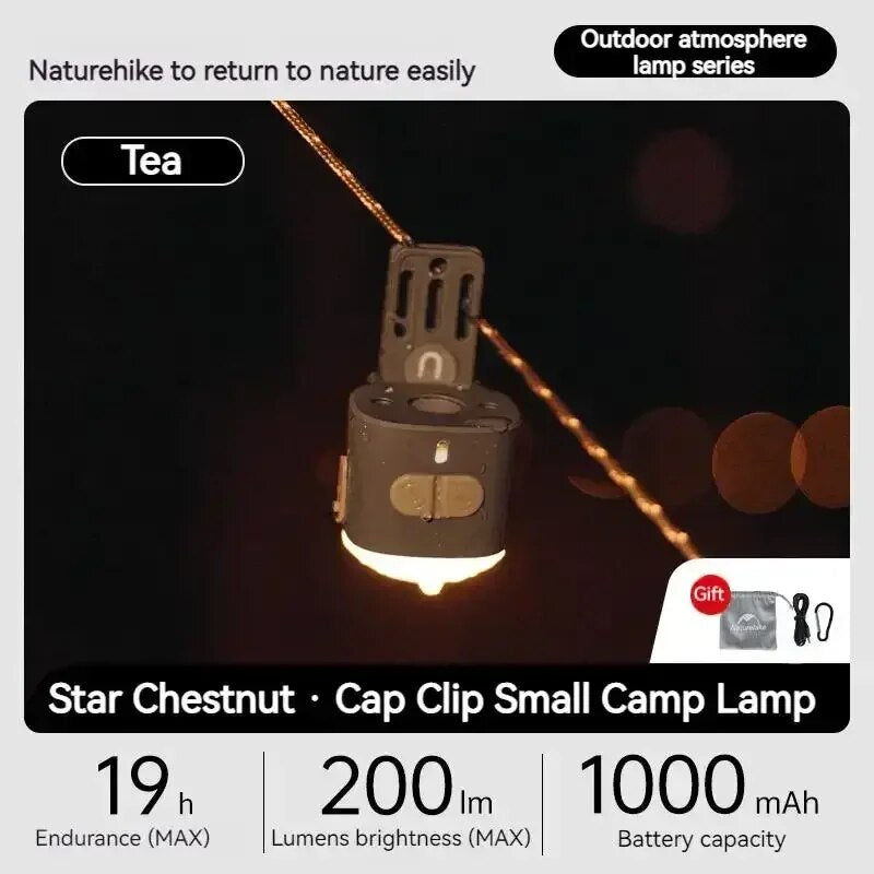 Naturehike STAR MILLET Small Camping Light Mini Clip-on Magnetic Lamp Hiking Backpacking Multifunctional Outdoor IPX4 Waterproof USB C Rechargeable Battery 1000mAh Ultralight Portable Sensor Headlamp Lantern Nature Hike