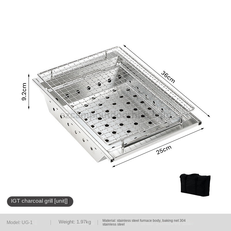 Campingmoon UG-1 1 Unit IGT Charcoal Grill Portable Folding Multi-Scene Integrated Griller Table Stainless Steel Outdoor BBQ Equipment With Bag