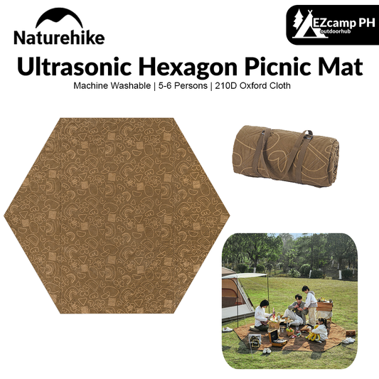 Naturehike Ultrasonic Hexagon Picnic Mat Outdoor Portable Lightweight Hexagonal Pad Large Area 5-6 Persons Damp-Proof Mat Machine Washable Tent Mat Camping Hiking Beach Travel Heavy Duty Original Nature Hike