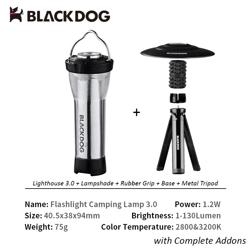 BLACKDOG by Naturehike Lighthouse Camping Lantern USB Charging LED Lamp Light Multi Configuration Outdoor Waterproof Atmosphere Lighting Flashlight