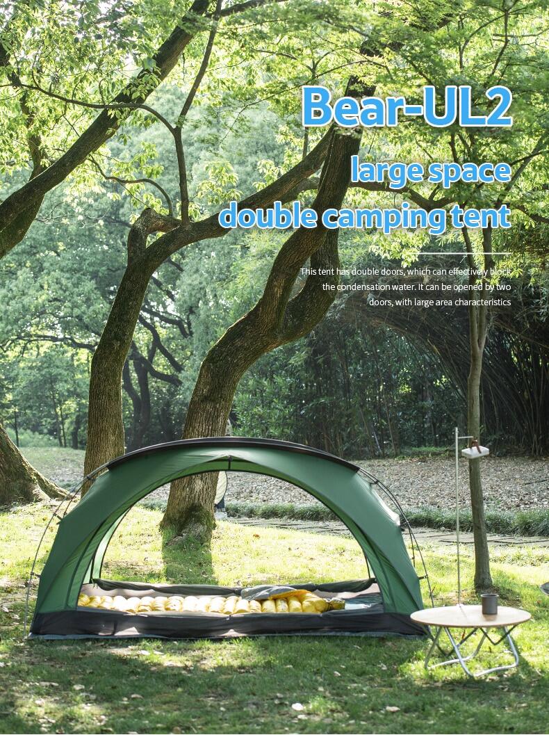 Naturehike Bear UL2 Camping Tent 2 Person Ultralight 20D Nylon Waterproof Double Door Travel Tent With Mat Outdoor Large Space