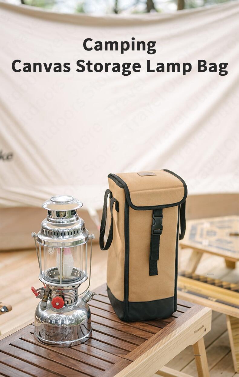 Naturehike Camping Light Storage Bag 7.5L | 12.5L Sundries Canvas Bag Bottom Waterproof Outdoor Kerosene Lamp Gas Lantern Handbag Case Cover