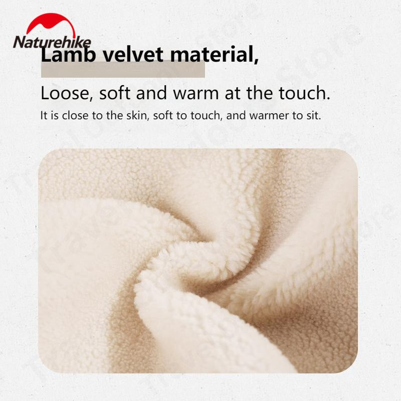 Naturehike Portable Camping Warm Moon Chair Cover Lamb Wool Fabric Warm Soft Comfortable With Storage Pocket Only Chair Cover Nature Hike