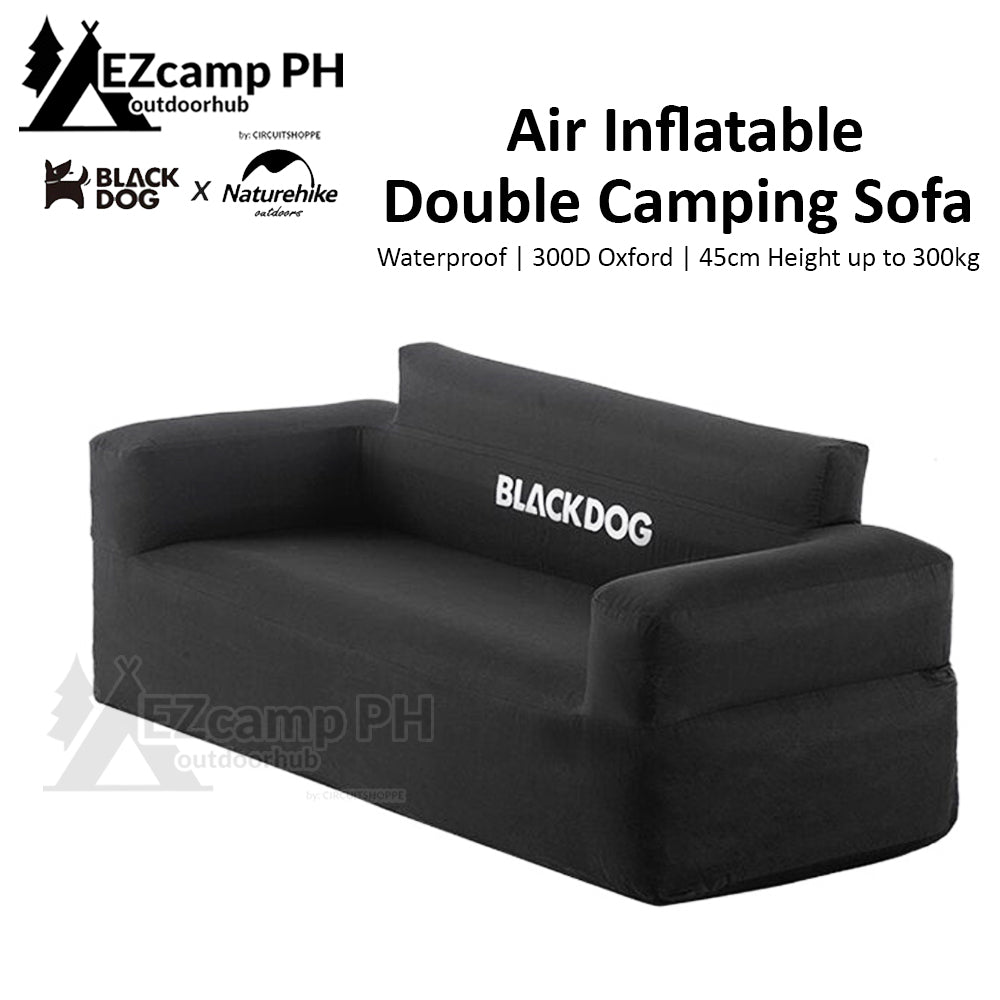 BLACKDOG by Naturehike Air Inflatable Black Camping Double Portable Sofa Bed 45cm Height up to 300kg Max Load optional Pump Outdoor Waterproof Chair