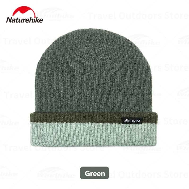 Naturehike Winter Warm Double Layer Premium Wool Hat for Men Women Outdoor Sports Unisex Bonnet Knitted Hat Trendy Color Blocking Knit Hat Cap Bonet