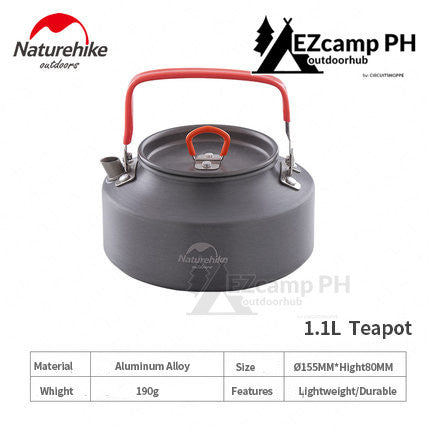 NatureHike 1.1L | 1.45L Outdoor Camping Cookware Kettle Aluminum Alloy Boil Boiling Water Coffee Pot Ultralight Tea Pot Camping Trip Tourism Hiking