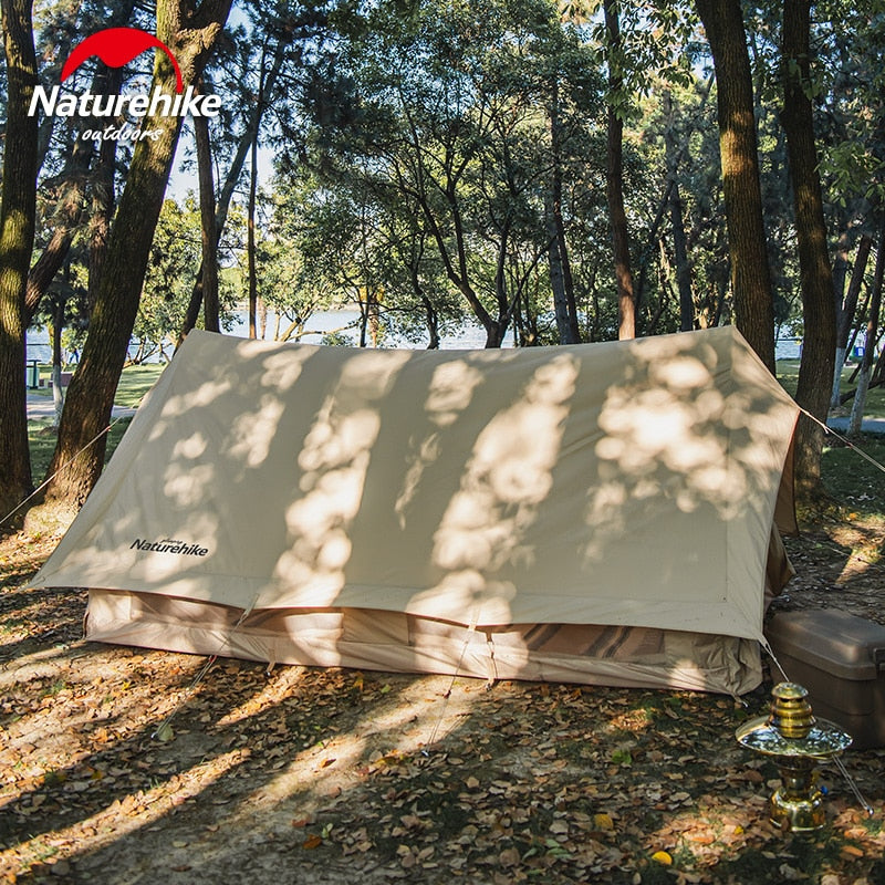 Naturehike EXTEND Series 5.6 Blended Cotton Canvas Eaves A-Roof 5.6m­² Waterproof Camping Glamping Outdoor Tent Premium Family Group for 3 to 4 Person