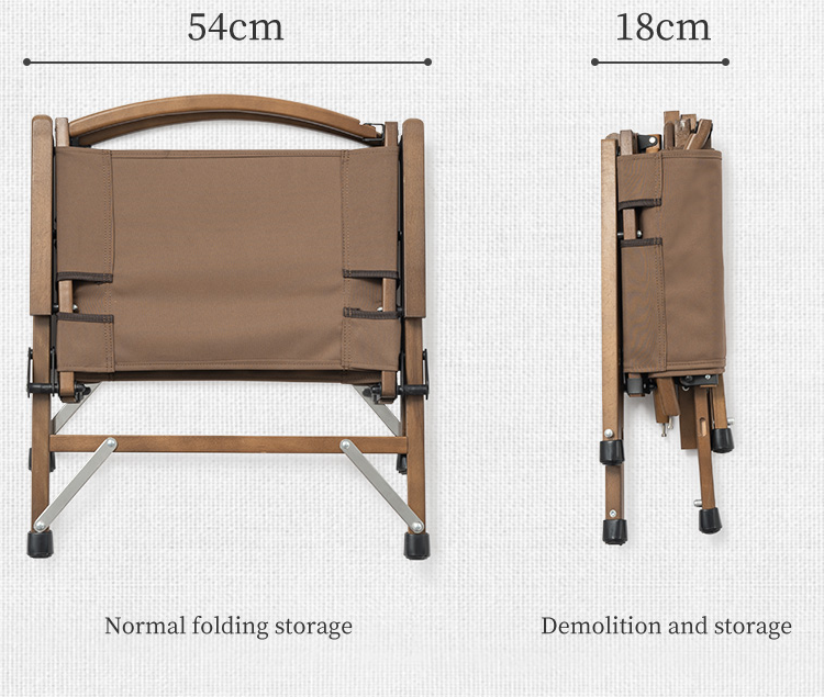 Naturehike Premium Portable Folding Wooden Outdoor Camping Kermit Chair Solid Wood Material Glamping Detachable Ultralight Foldable Camp Steady Chair Nature Hike Picnic Beech Walnut Finish