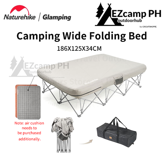 Naturehike Wide Folding Bed Frame for Air Foam Mattress Camping Outdoor Sleeping Pad 200kg Max High Inflatable Double Size Air Bed Bracket Portable