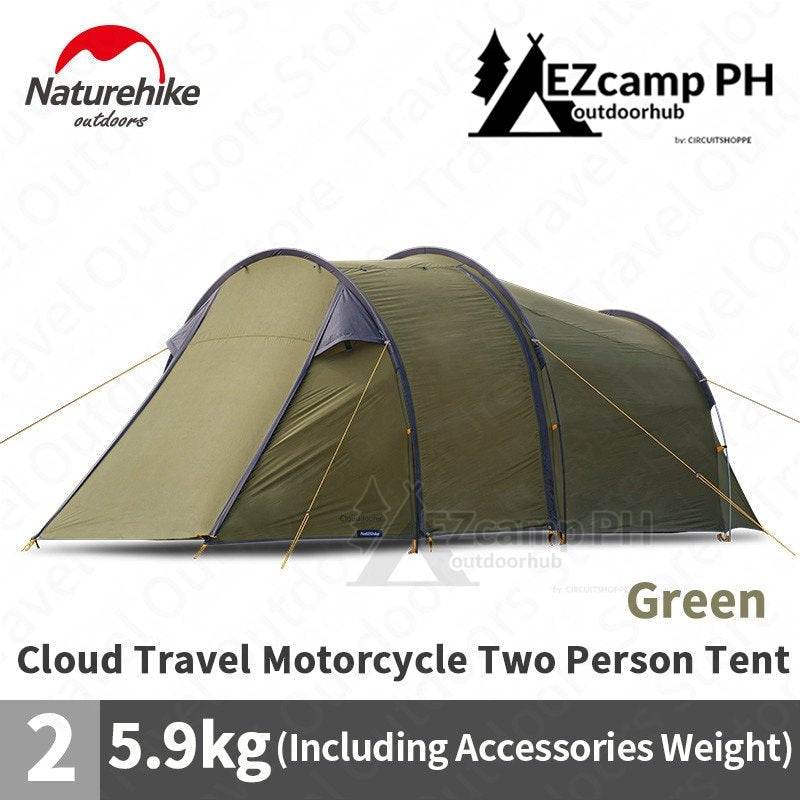 Naturehike Cloud Tourer 2 Ultralight Motorcycle 2 Person Camping Travel Tent Portable Outdoor Motocamping Waterproof Tunnel Tent Moto Motor Shelter