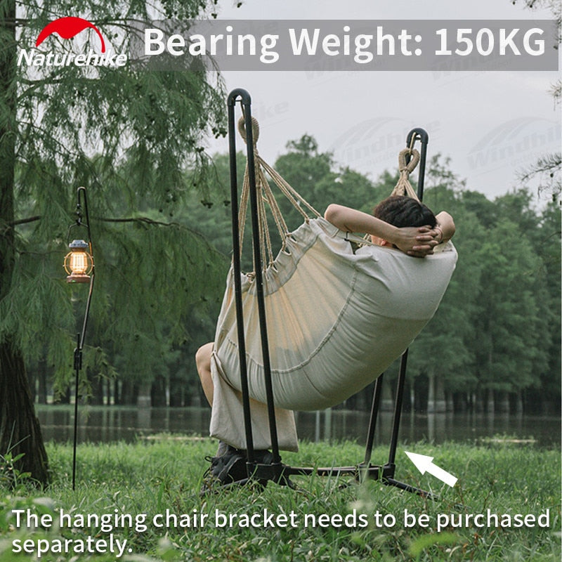 Naturehike 120x145cm Canvas Cotton Hanging Hammock Camping Swing Chair Outdoor Portable 150Kg Load Bearing Beach Travel Hanging Bed Nature Hike