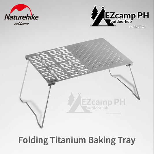 Naturehike 2021 New Titanium Baking Tray Ultralight Outdoor Barbecue Metal Plate Portable BBQ Fire Grill For Camping Hiking Picnic Baking With Storage Bag Nature Hike