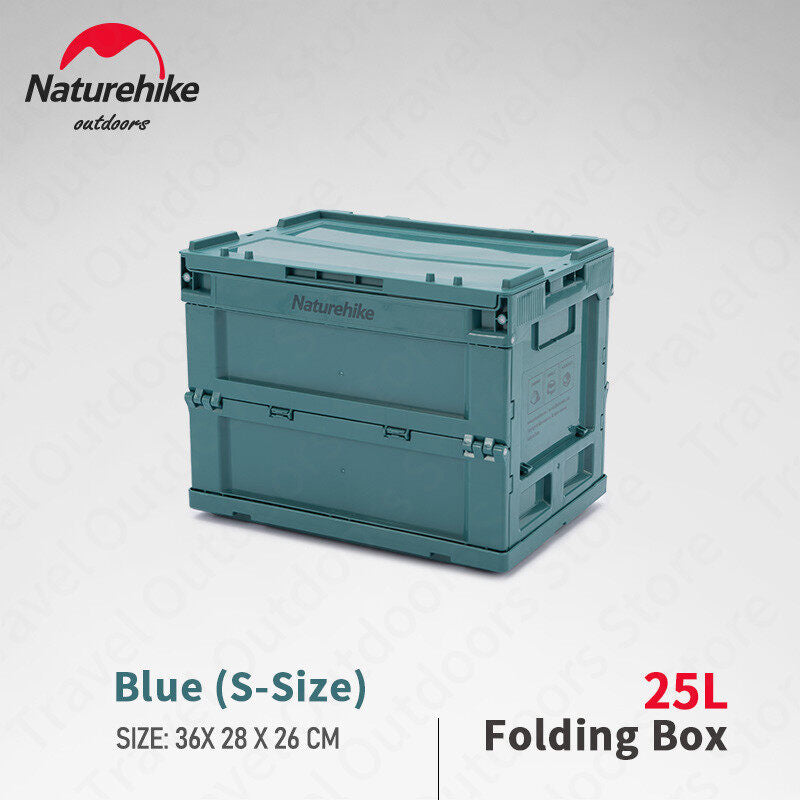 Naturehike 25L | 50L | 80L PP Folding Portable Collapsible Outdoor Camping Storage Box Folding Camp Organizer Stackable Heavy Duty Plastic Nature Hike Small Large Medium Polypropylene Wood Desk Top Woodtop Bracket