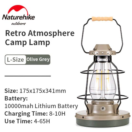 Naturehike Star Trail Outdoor Retro Camping LED Lantern Atmosphere Light IPX4 Waterproof USB Charge Lamp Ambient Tent Portable Lighting Glamping