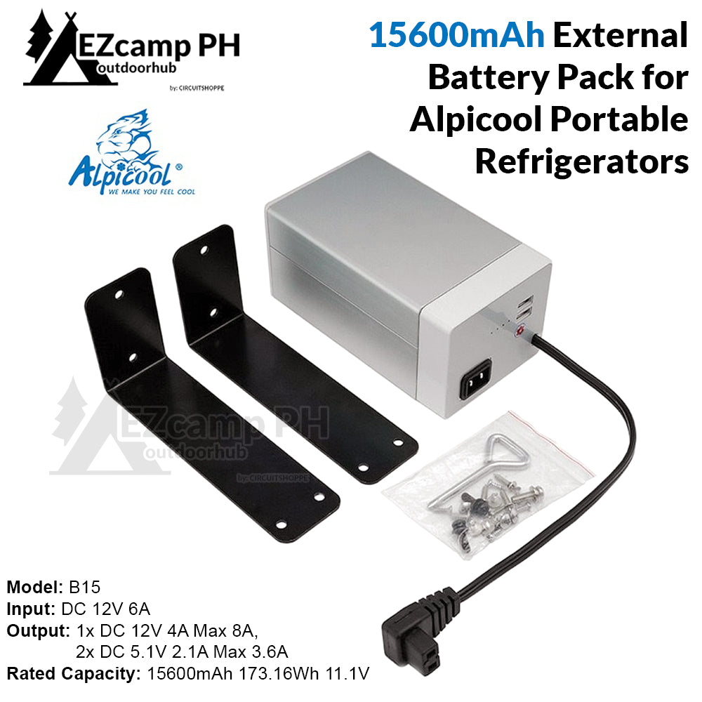 ALPICOOL 15600mAh External Rechargeable Lithium Ion Battery Pack for Alpicool Car Portable Outdoor Car Refrigerator Fridge Freezer Ref Powerbank