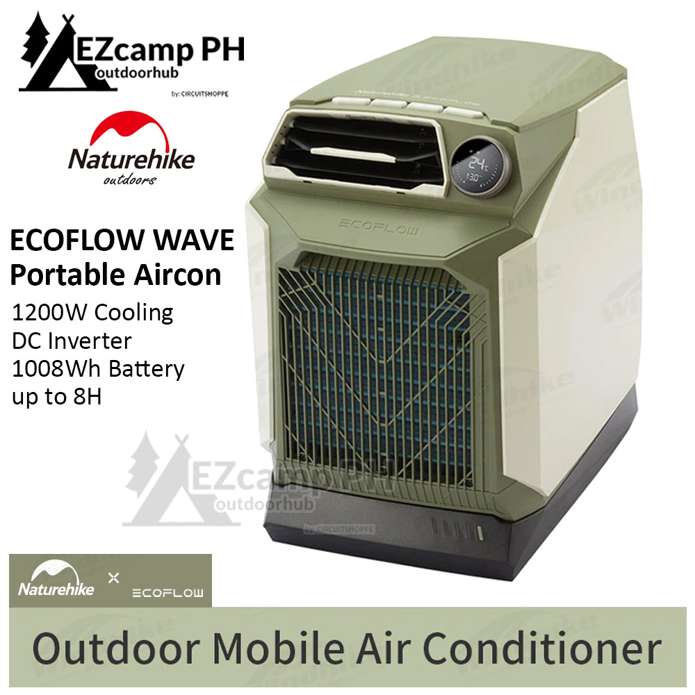 Naturehike X ECOFLOW WAVE Outdoor Mobile Air Conditioner 1200W Quick Cooling Camping Tent Air Cooler Glamping Portable Aircon Optional 1008Wh Battery