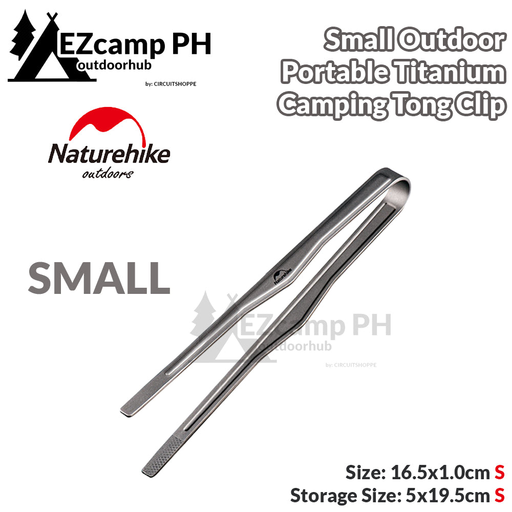 Naturehike Small | Large Outdoor Portable Camping BBQ Titanium Tong Clip for Camp Cooking Picnic Barbecue Fire Pit Tableware Multifunctional Tongs Nature Hike