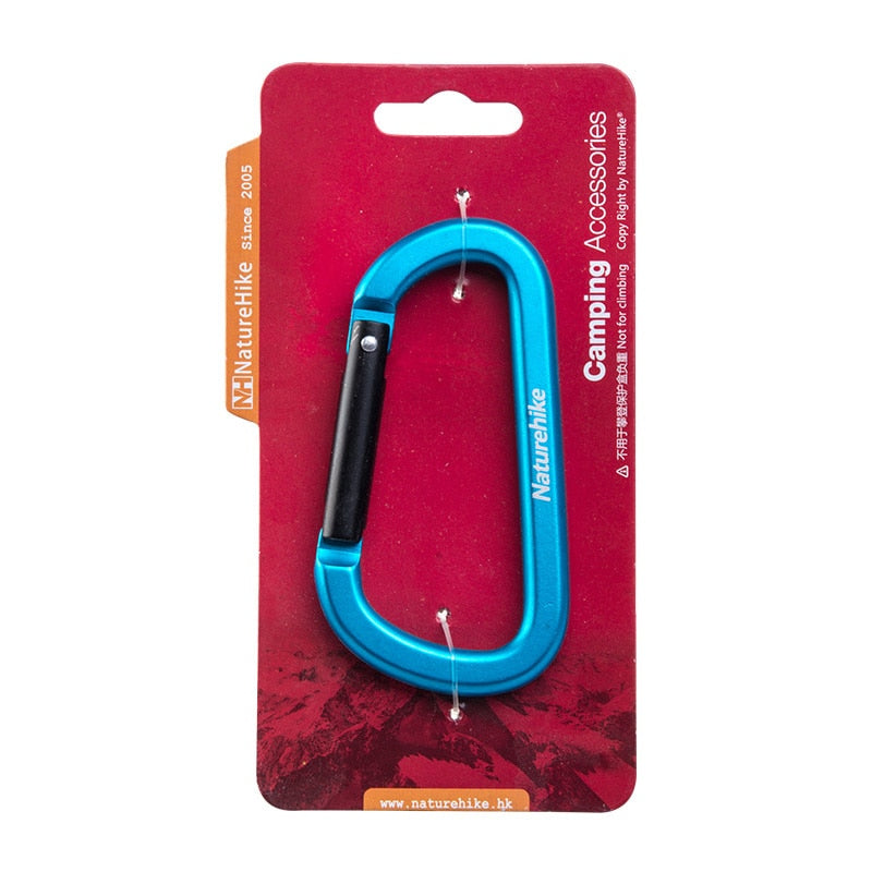 Naturehike Outdoor D Type 8cm Carabiner Camping Tent Accessories Hooks Fast Hanging Multi-Functional Aluminum Alloy Hang Safety Buckle Key Chain