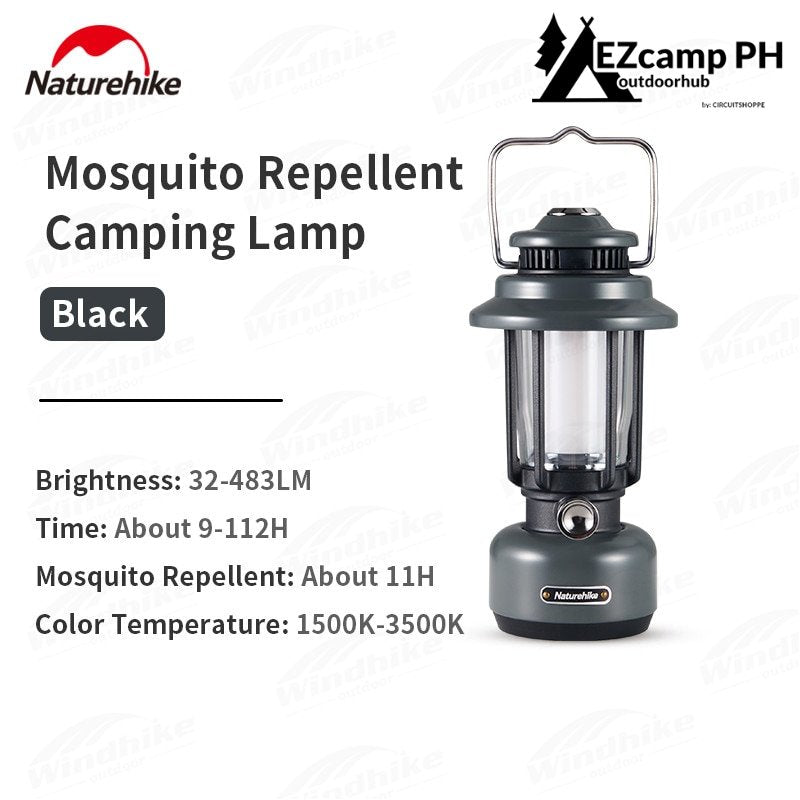 Naturehike Anti Mosquito Lantern Lamp Light IPX4 Waterproof Camping Tent Outdoor Atmosphere Ambient Lighting up to 483 Lumens LED USB Charging