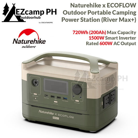 Naturehike x ECOFLOW River MAX Plus 720Wh Outdoor Portable Power Bank 1500W Fast Charge 600W AC Output Camping Powerbank Powerstation Supply