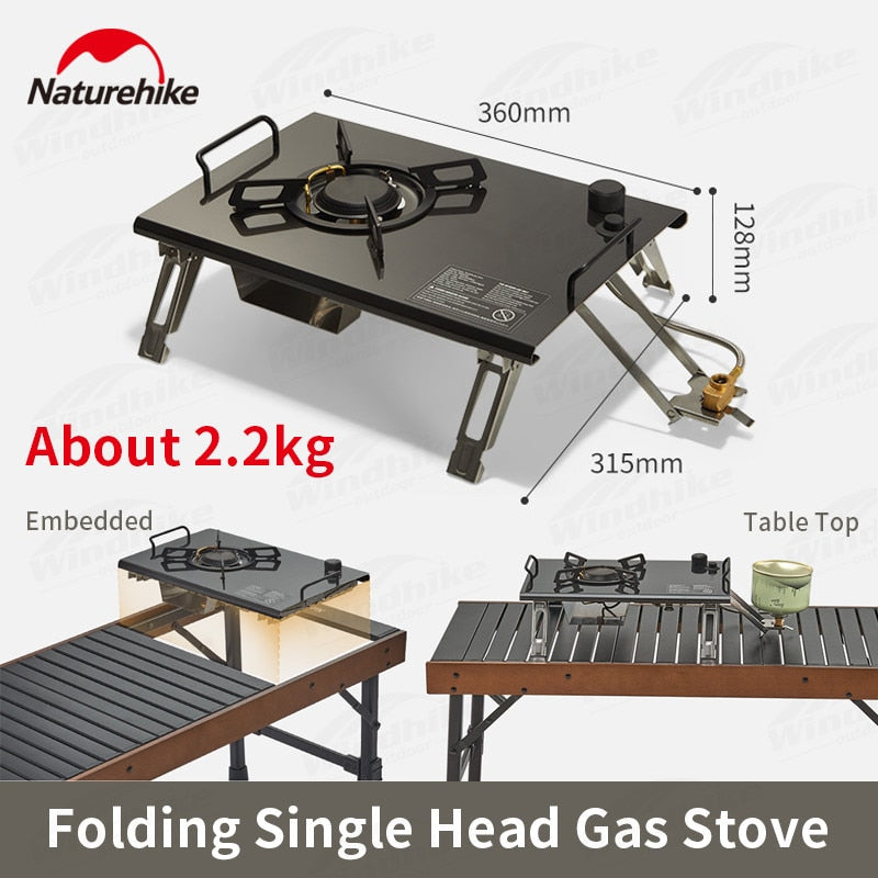 Naturehike Outdoor G01 Black Tabletop Gas Stove 4000W Large Firepower ezcampphoutdoorhub