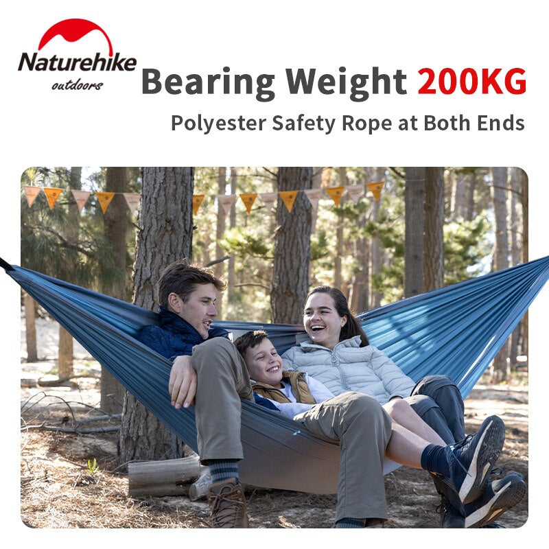 Naturehike LONE BOAT Series 1 and 2 Person Portable Outdoor Camping Hammock 340T Ultralight Single Double 200kg Max Picnic Tree Swing Hanging Bed