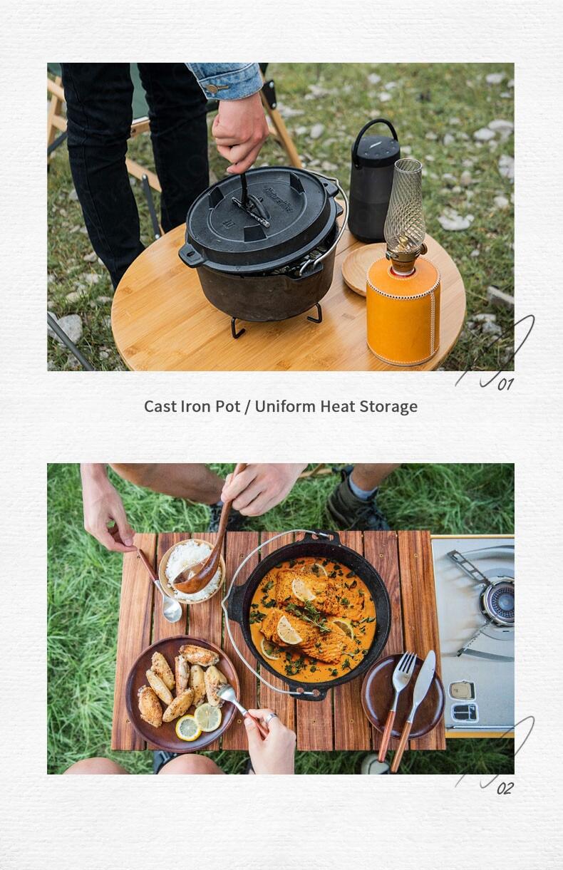 Naturehike Outdoor Cookware Cast Iron Frying Pan Outdoor Picnic