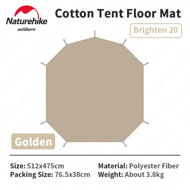 Naturehike Brighten Series 6.4 | 12.3 | 20 Ground Cloth Add-on Camping Damp Proof Mat Thickened Cotton Tent Floor Cloth Tent Accessories