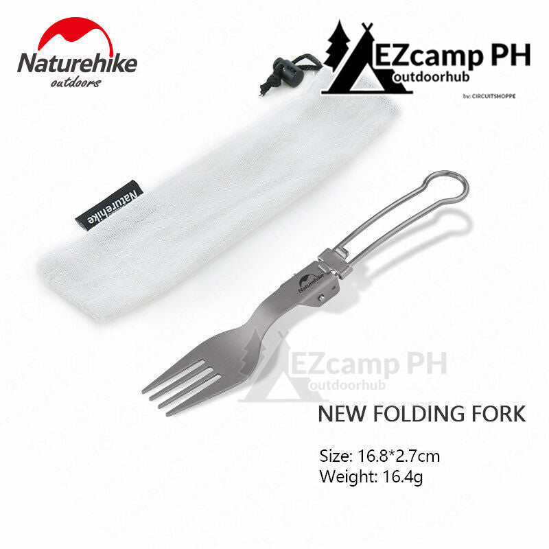 Naturehike Pure Titanium Folding Spoon Fork Chopstick Knife Portable Multifunction Camping Hiking Food Dining Utensil Tableware with Storage Bag