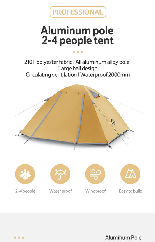 ACCESSORIES ONLY Naturehike P-SERIES 2 3 4 Person Tent Replacement Parts Inner Outer Fly Sheet Aluminum Pole Bag Peg Rope Set Professional P Series